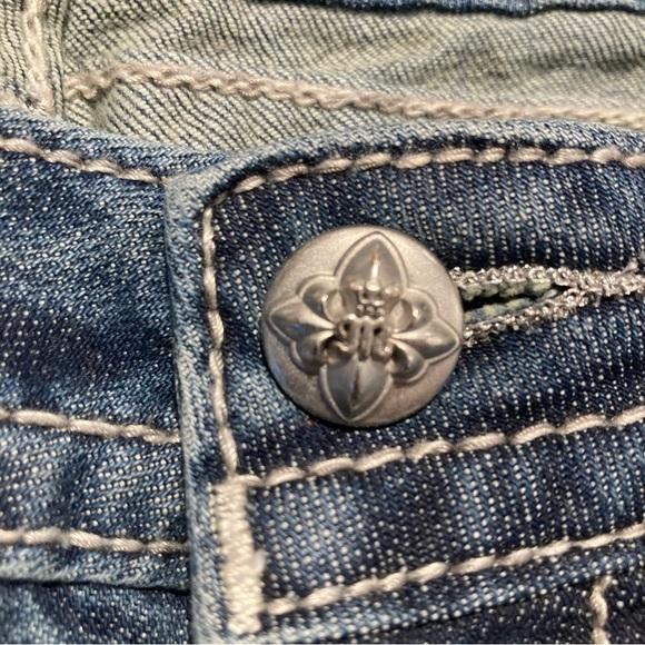 MISS ME Sz 31 Signature Boot Rhinestones Embellished  Mid-Rise Jeans - Picture 15 of 15